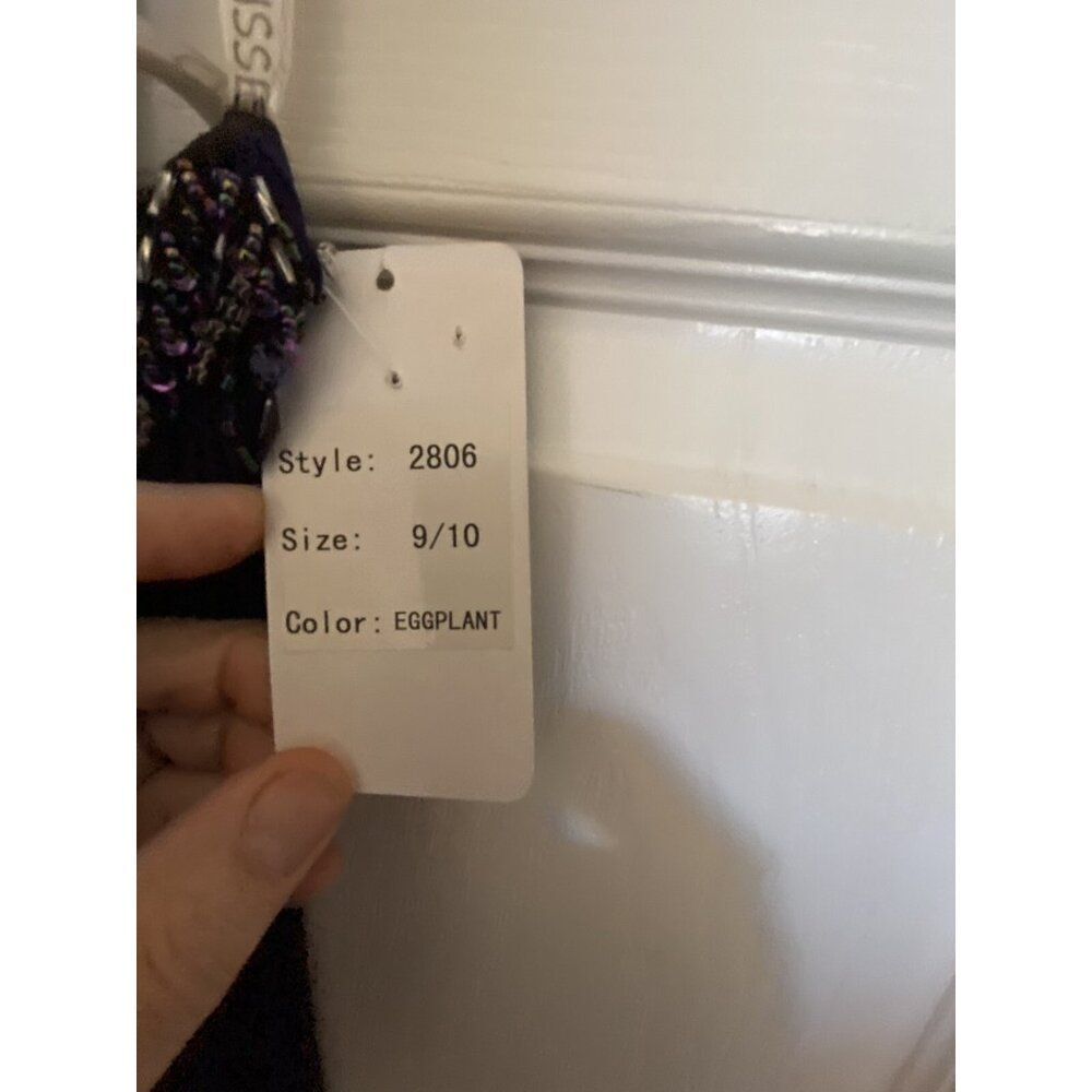 NWT! Sexy Clarisse Prom 2-piece beaded mermaid prom dress! Size 9/10. Eggplant - Picture 3 of 4